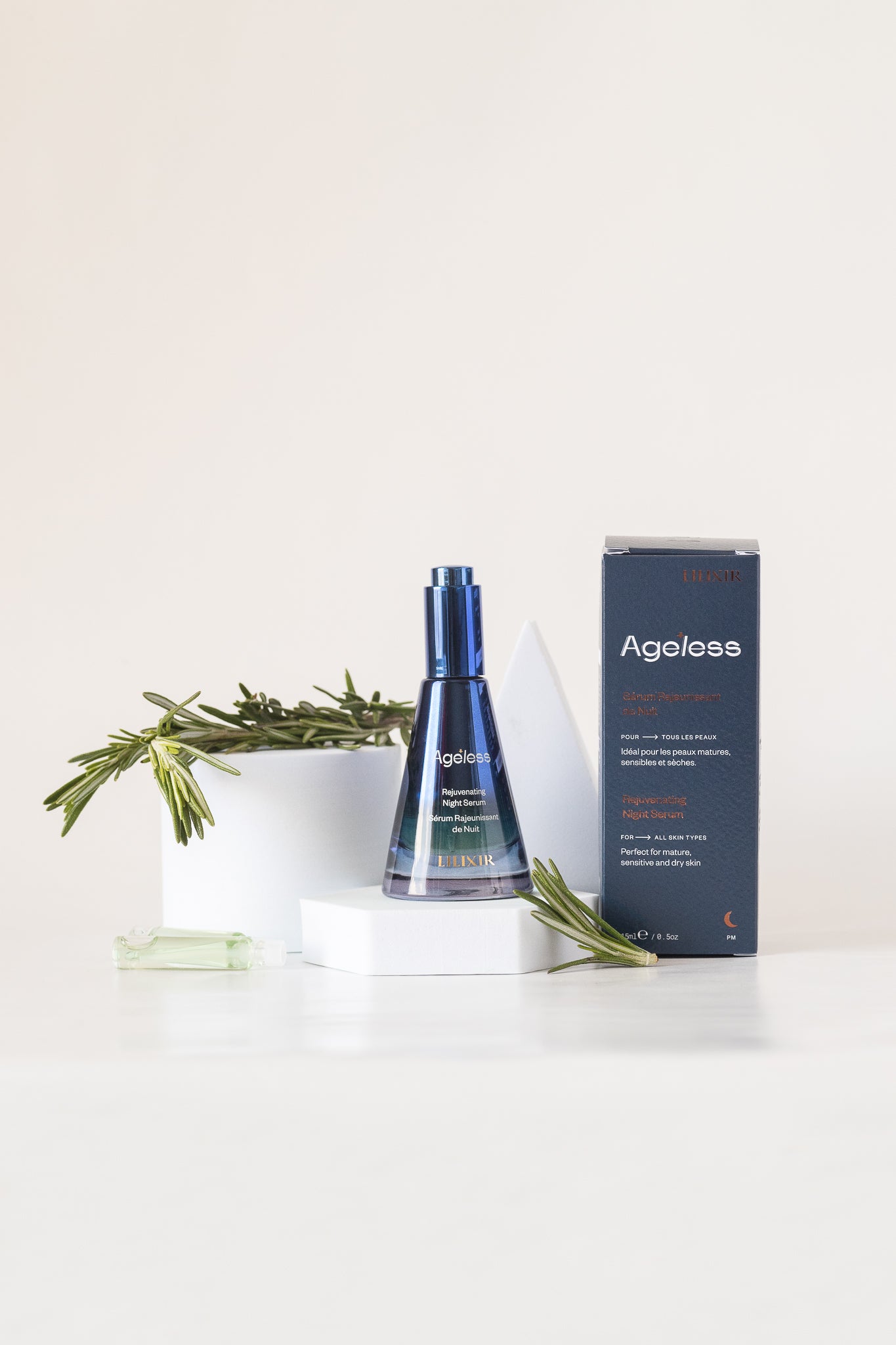 LIIXIR Ageless Night Serum with rosemary plant extract