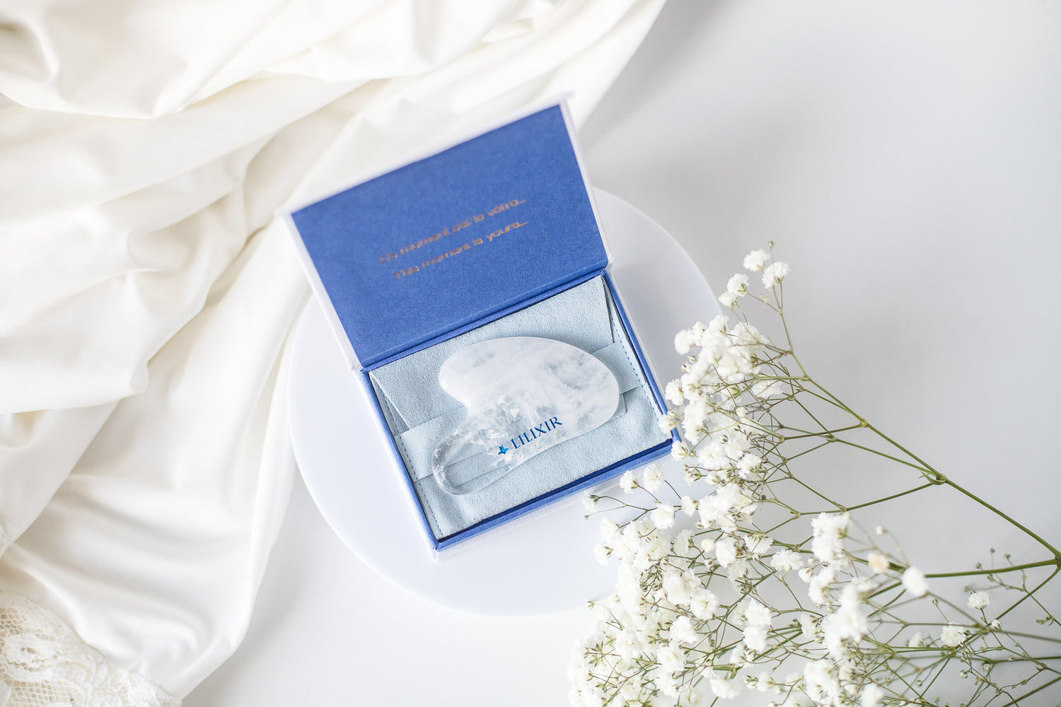 LILIXIR White Crystal Gua Sha - Facial Acupressure tool