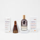 Lilixir Ageless day serum and climate essence care products on a white background