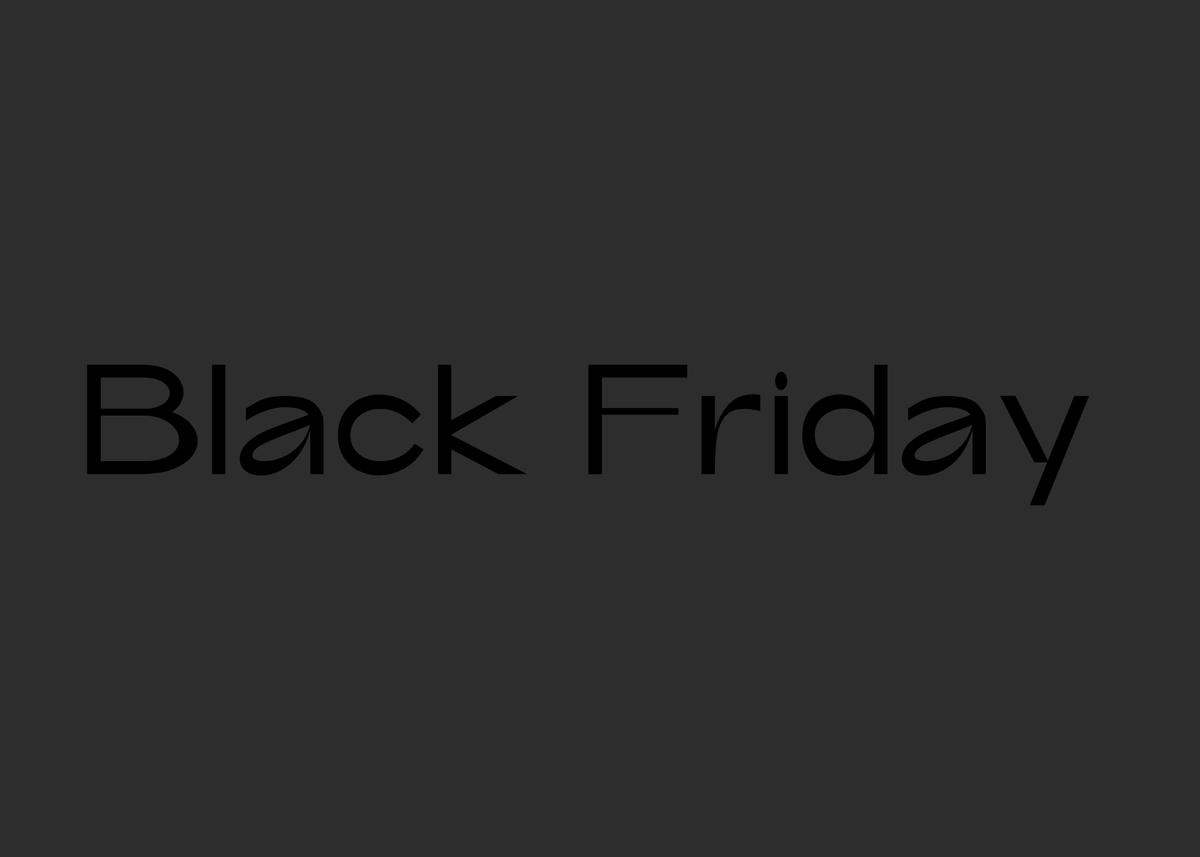Black Friday text on a black background