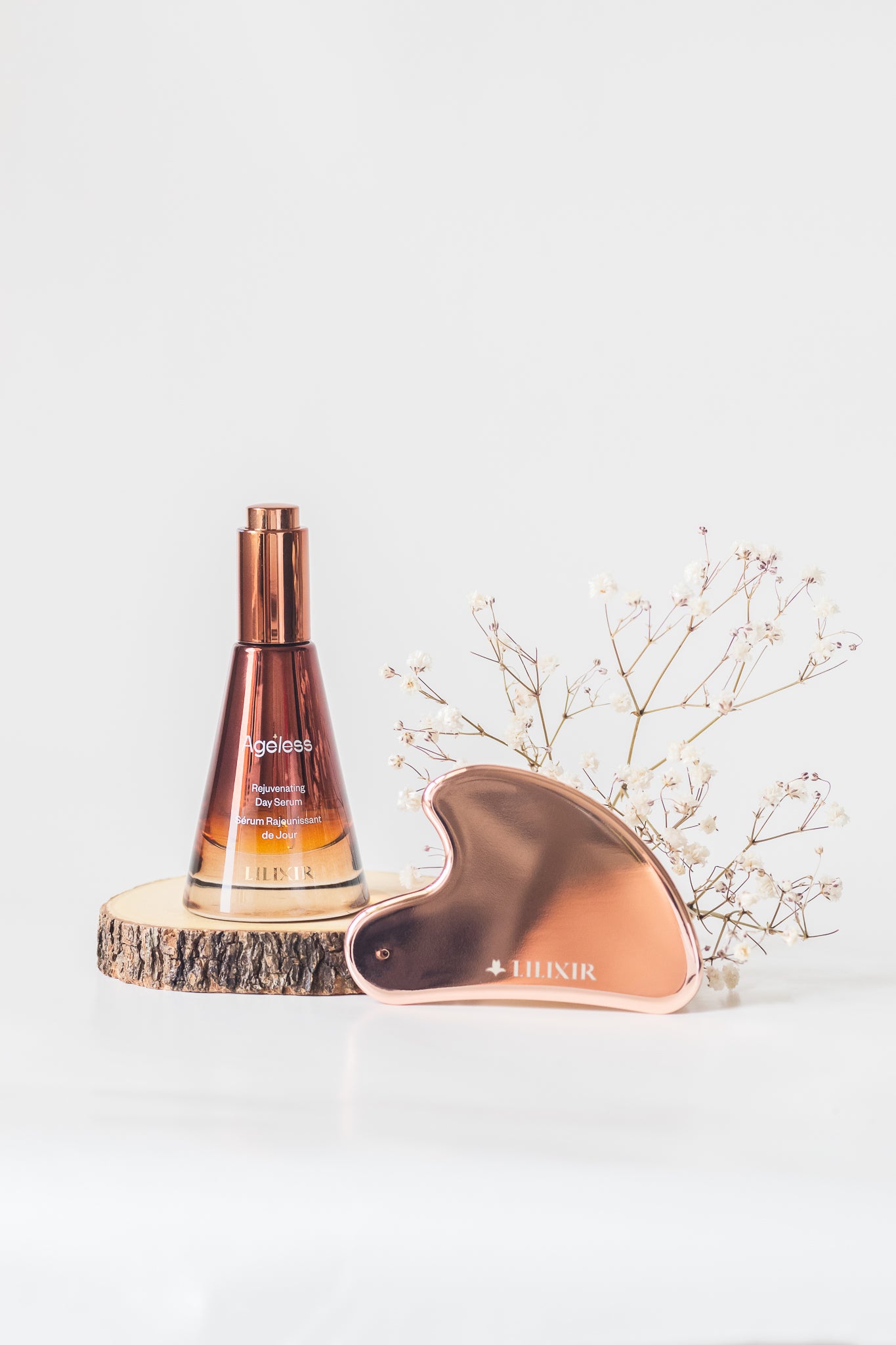 LILIXIR Ageless Rejuvenating Day Serum apart is its unique blend of organic bio-nutrients, botanical actives, and zero waste cold-pressed plant-based oils. Each ingredient is carefully selected to repair your skin barrier and deliver remarkable results. Combine it with gua sha facial massage tool for lifting and facial massage.