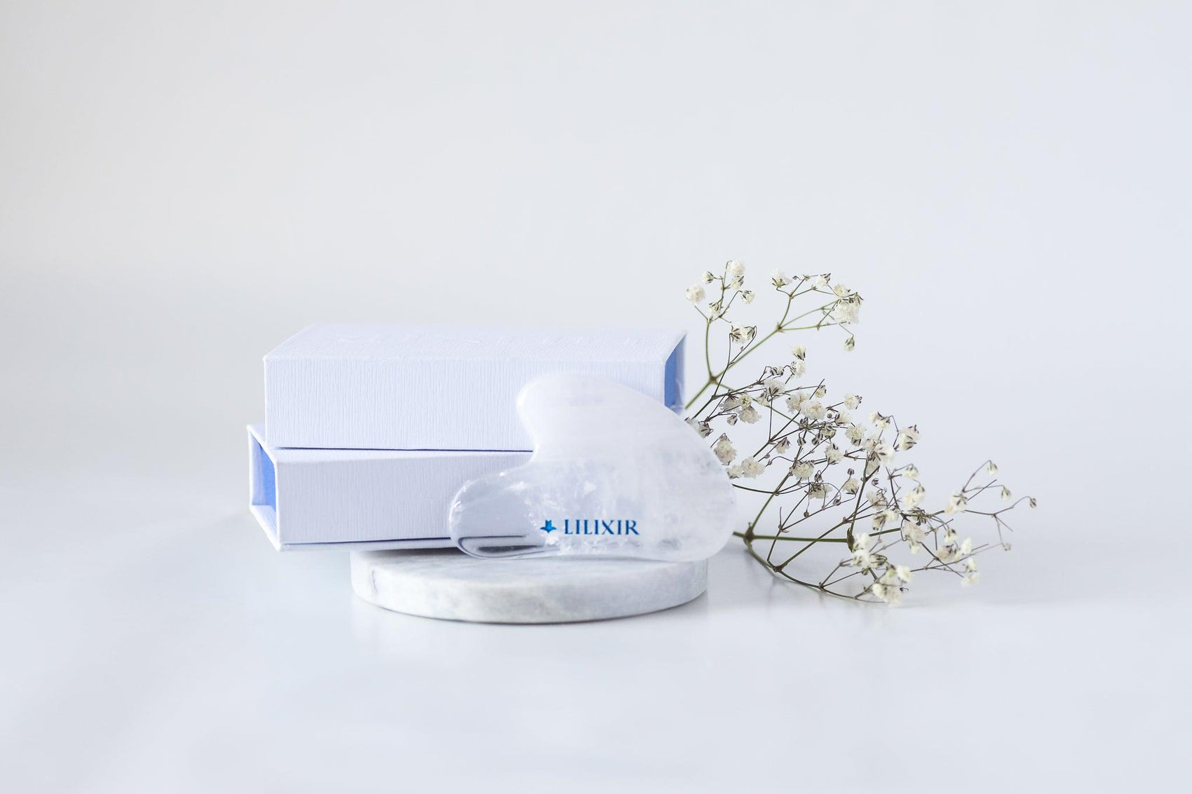 LILIXIR White Crystal Gua Sha - Acupressure Tool - LILIXIR